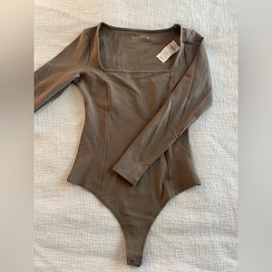Abercrombie & Fitch square neck, long sleeve bodysuit